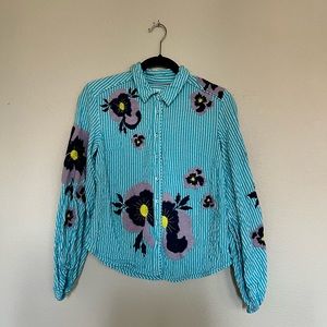 ANTHROPOLOGIE Embroidered Buttondown